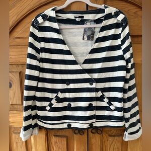 BDG navy & white striped jacket NWT size M